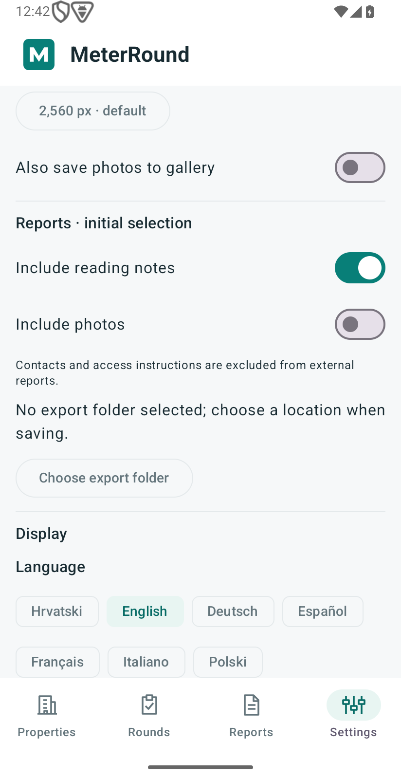 Seven app languages